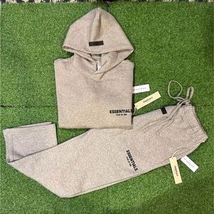 Essentials Heather Gray Hoodie and Joggers set small